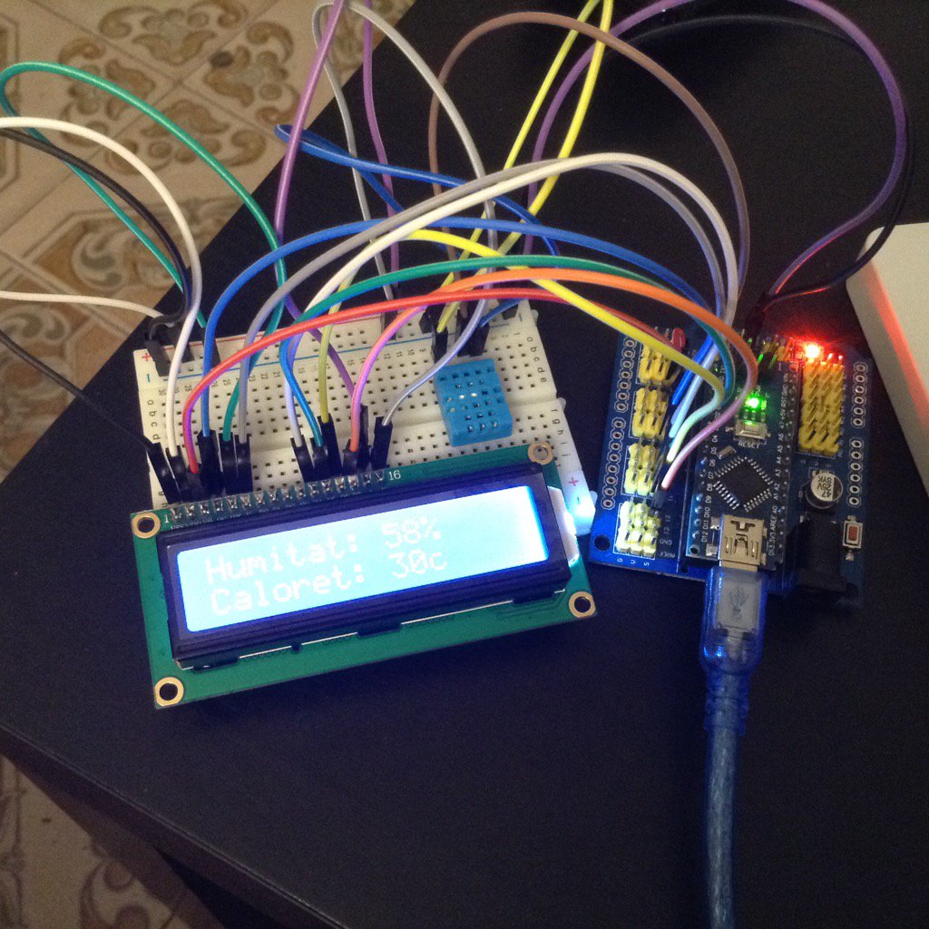 Arduino temperatura i humitat (DHT11) + LCD (1602)